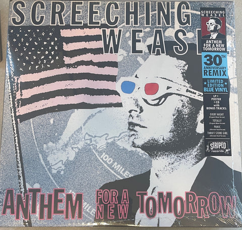 SCREECHING WEASEL - Anthem For A New Tomorrow LP VINYL 30th Anniversary w/ POSTER and CD BLUE VINYL